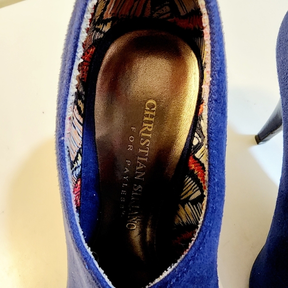 Christian Siriano Elegant Blue Peep-Toe Heels size 6.5 - Picture 7 of 14
